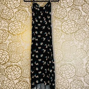 black hollister maxi dress with buttons